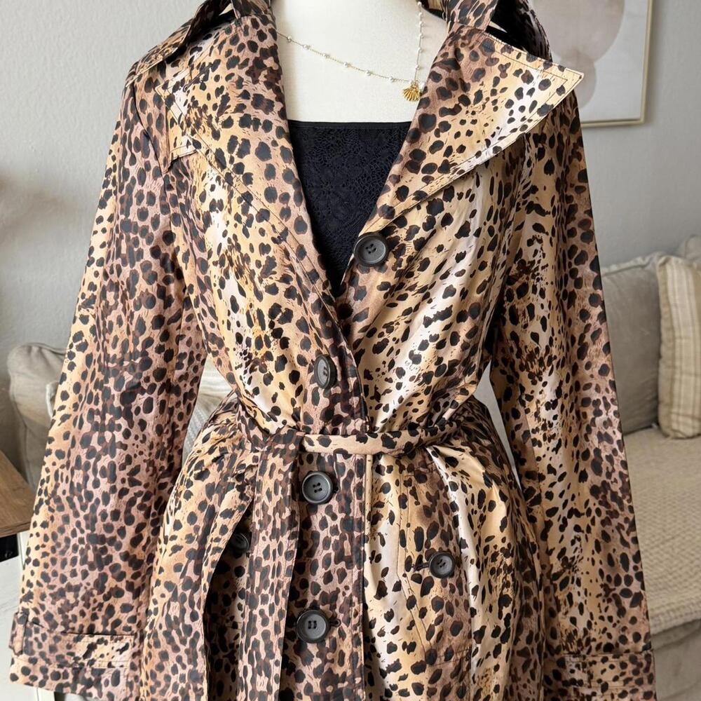 Leopard Print Trench Coat (Ellabee Basic) - image 3